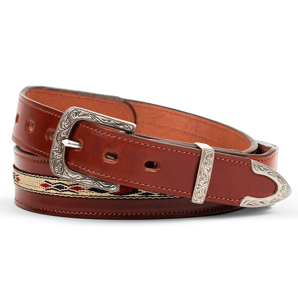 Men's USA Made Quality Leather Belt with Western Flair Design