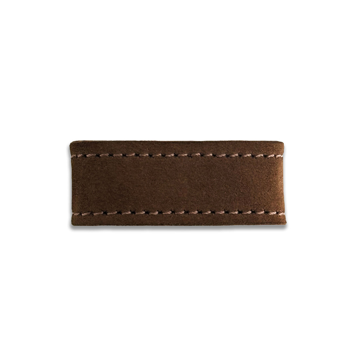 The Hanks Belts 1.25" Suede #16 Keeper is a rectangular suede accessory with visible top and bottom stitching, displayed against a plain white background.