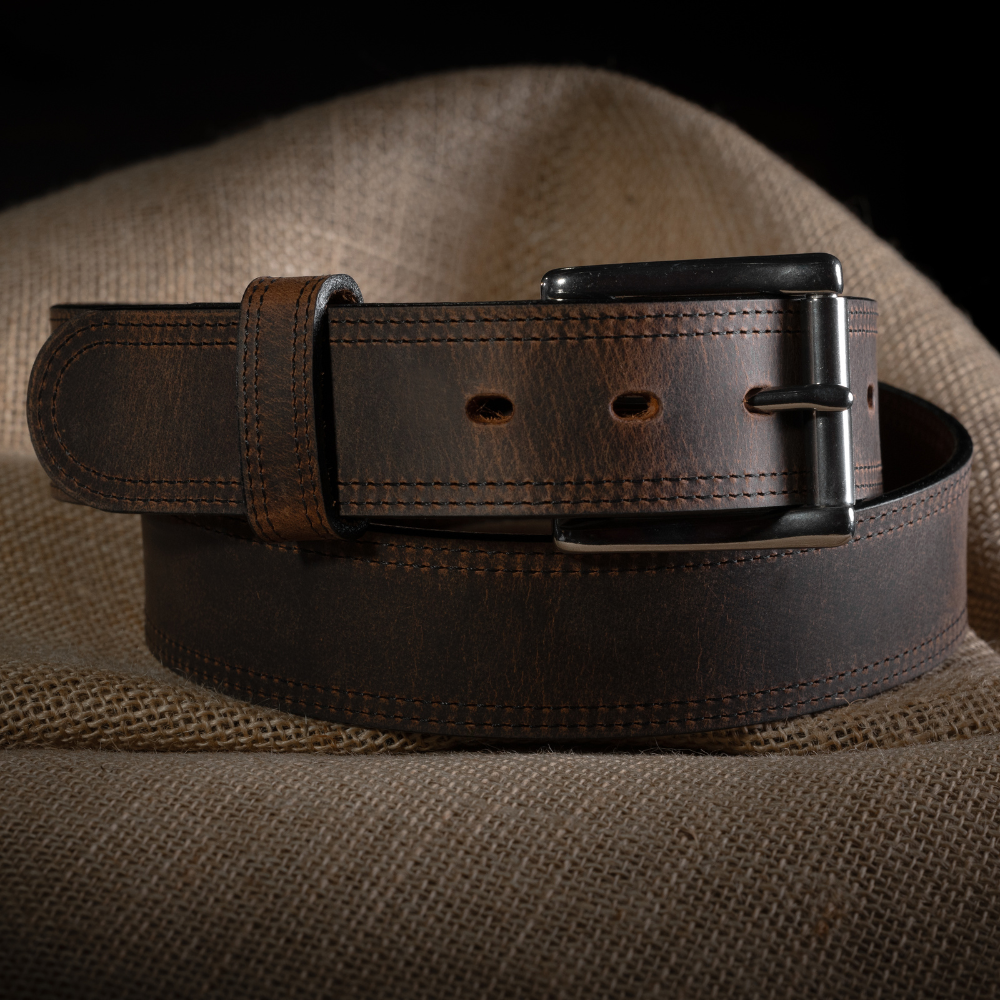 Hanks Wyoming Bison belt in 1.5" Width in Brown