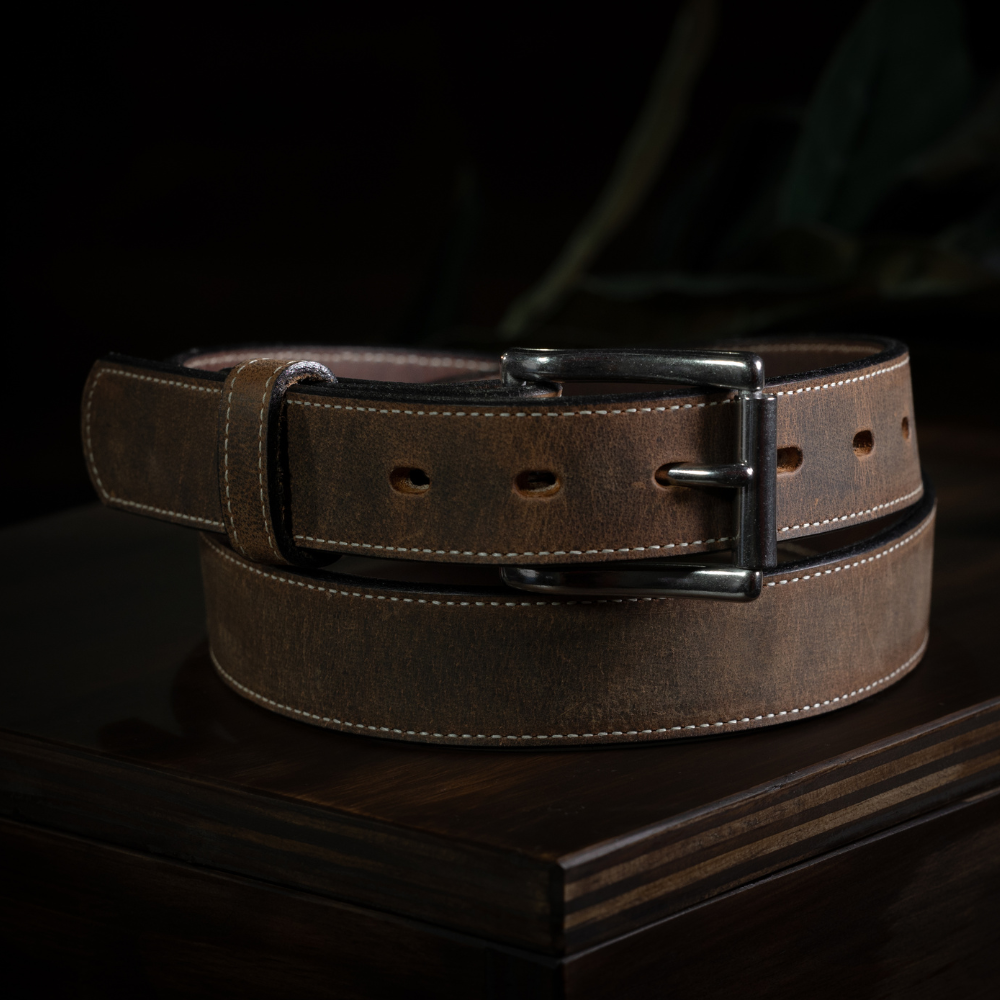 Wyoming Bison Belt 1.25" Wide in Brown