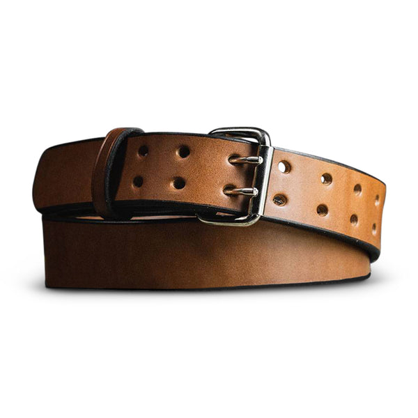 Leather Double Prong Work Belt - Hanks Belts