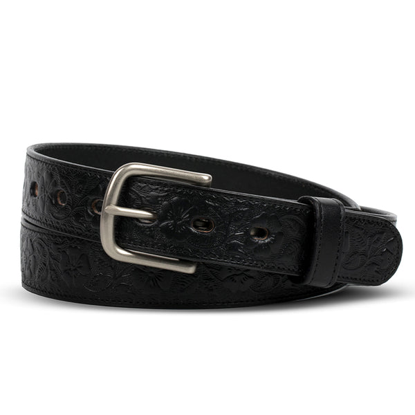 Hanks USA Made Women's Leather Premium Embossed Belt