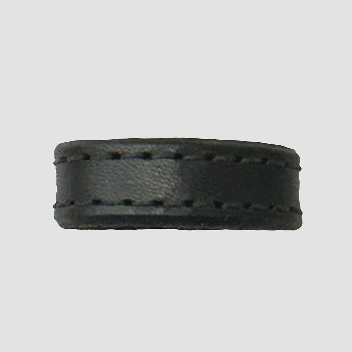 The Hanks Belts 1.25" Stitched #2 Keeper is a black full-grain steer hide belt accessory with edge stitching, displayed on a plain light gray background.