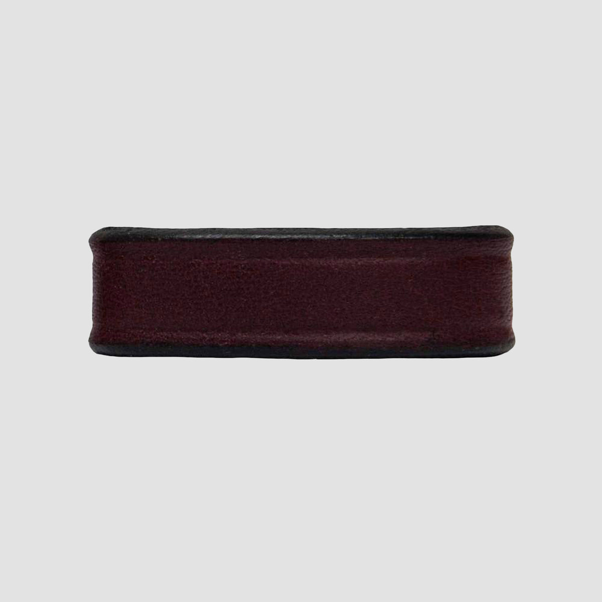 The Hanks Belts 1.5" Smooth #1 Keeper in chestnut is a rectangular leather belt keeper with rounded edges, ideal for 1.5" wide belts and perfect for secure CCW or everyday carry. Shown on a plain light gray background.