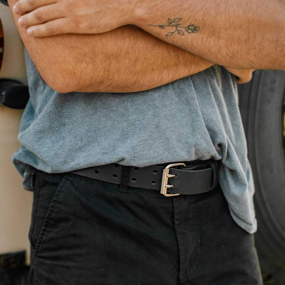 The Legend Double Prong Retro Style Jean Belt 6 Holes - 1.5" Width