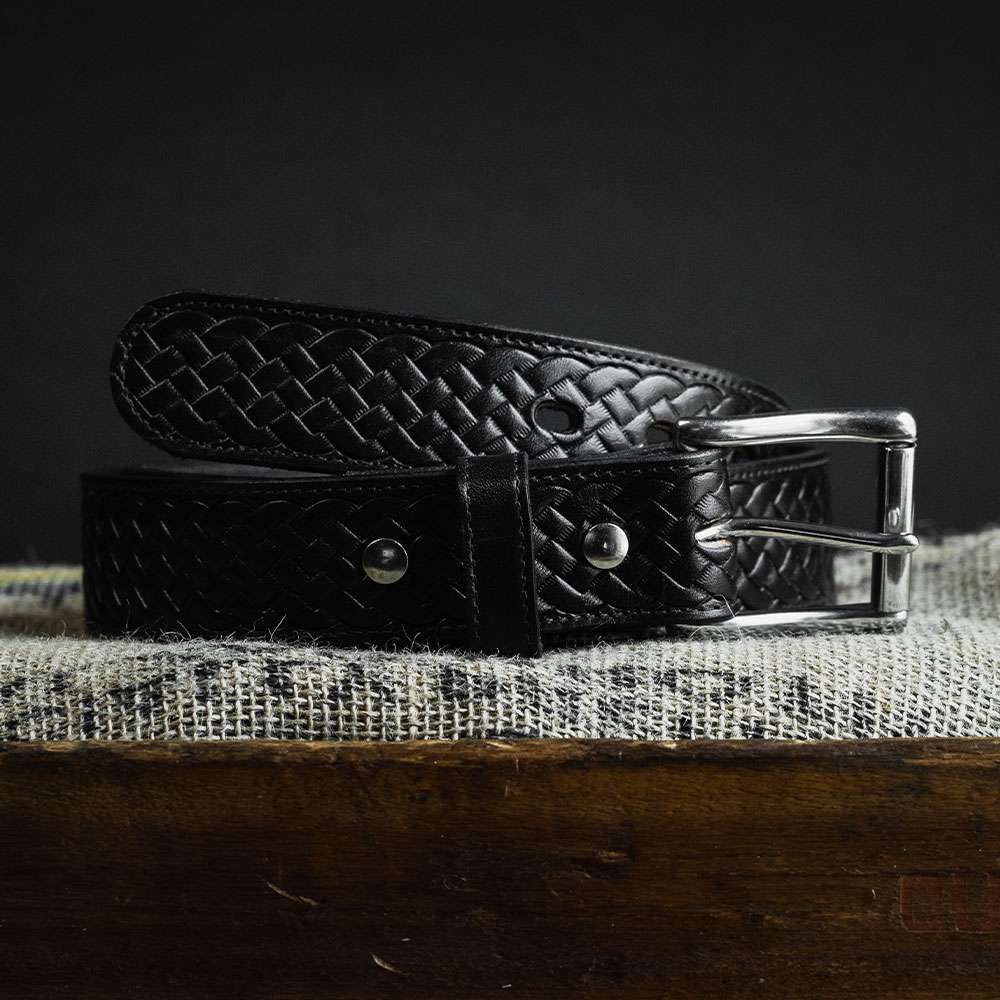 Classic Basket Weave Leather Belt