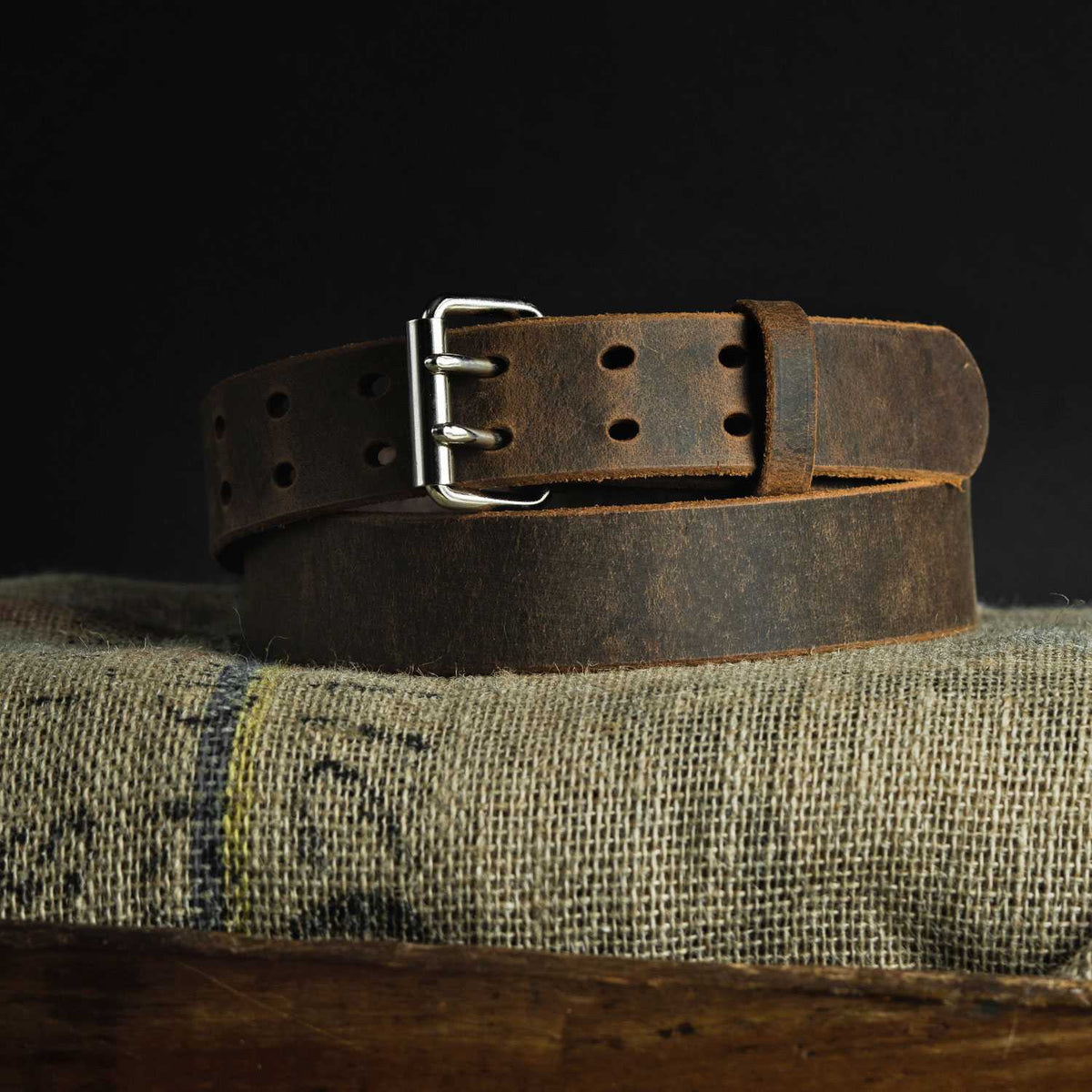The Legend Double Prong Retro Style Jean Belt 6 Holes - 1.5" Width