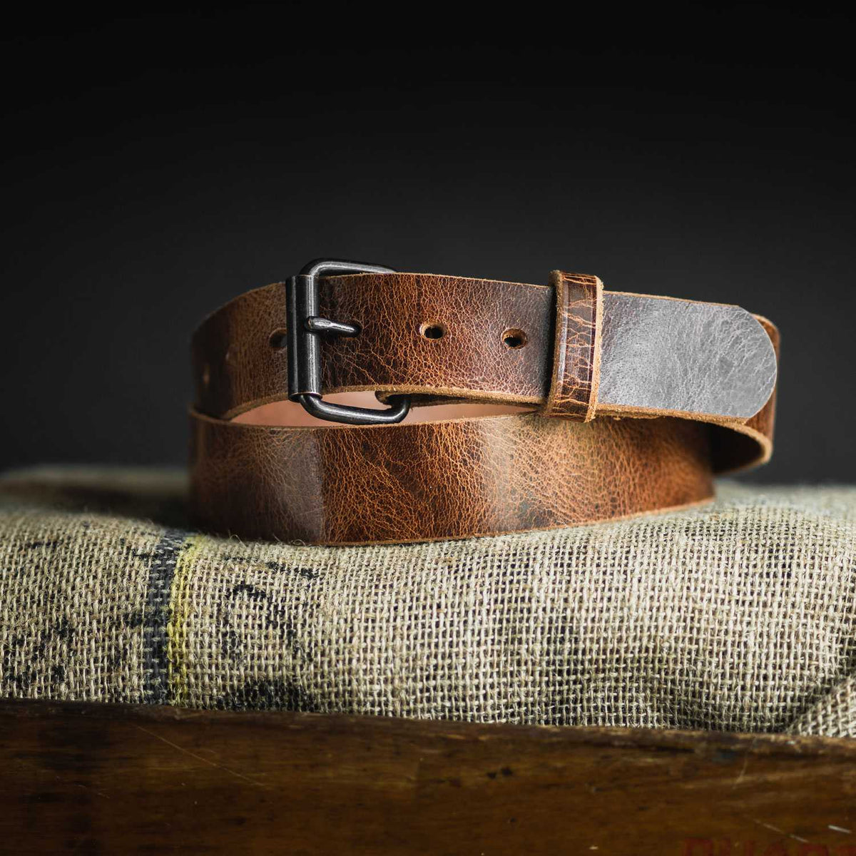The Rustic Glazed Leather Jean Belt - 1.5"