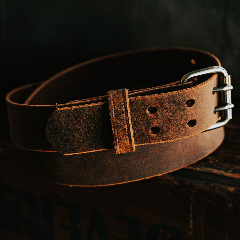 The Legend Double Prong Retro Style Jean Belt 6 Holes - 1.5" Width