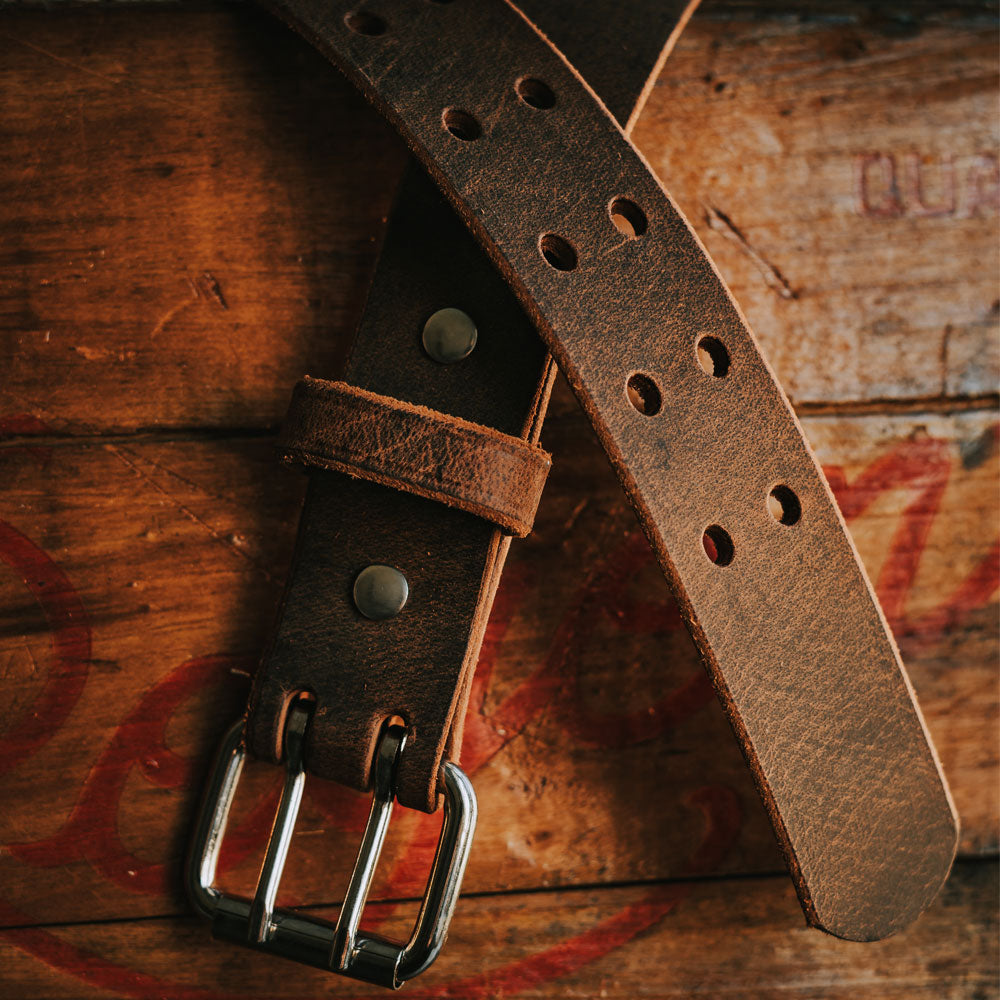 The Legend Double Prong Retro Style Jean Belt 6 Holes - 1.5" Width