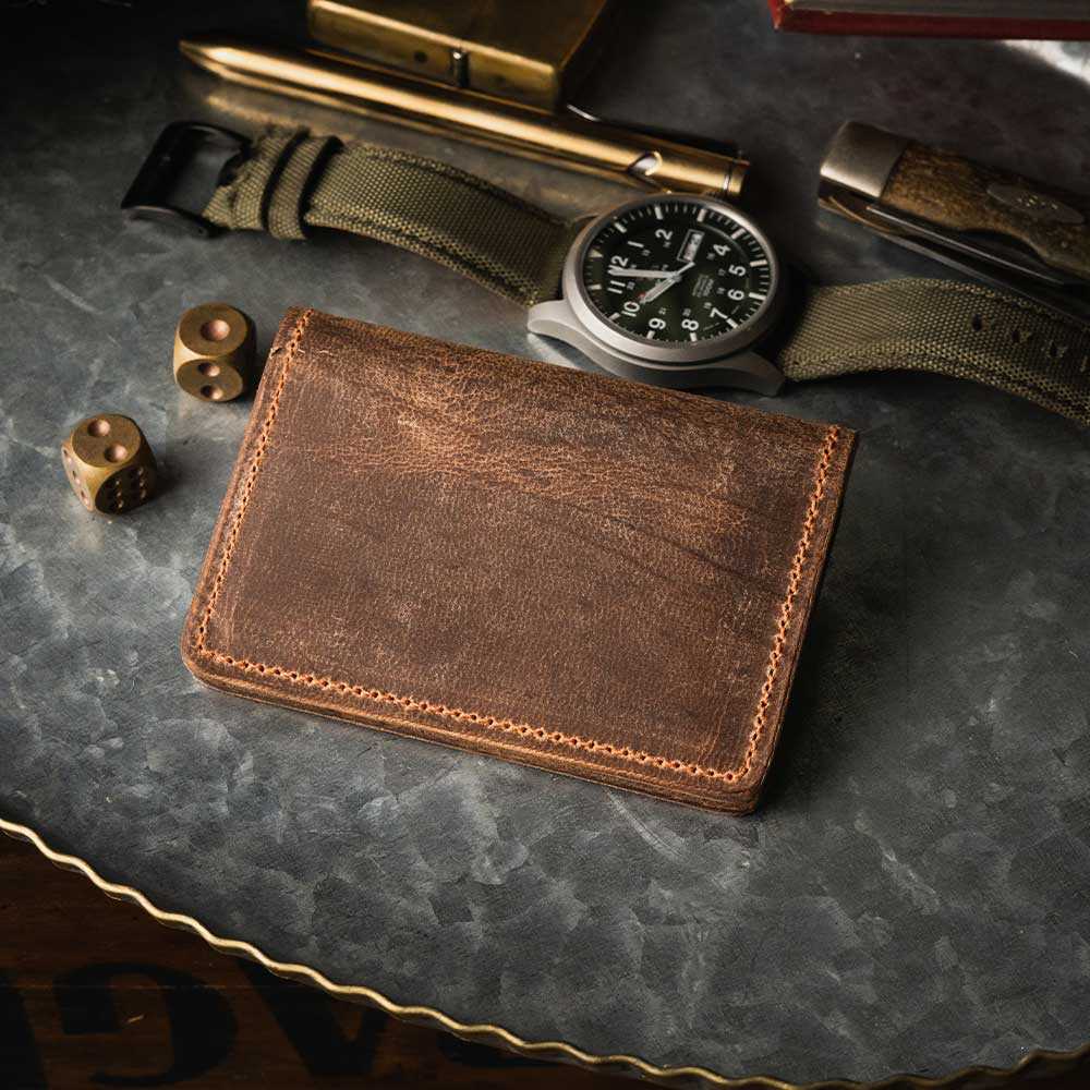 Small Bifold Leather Card Case 