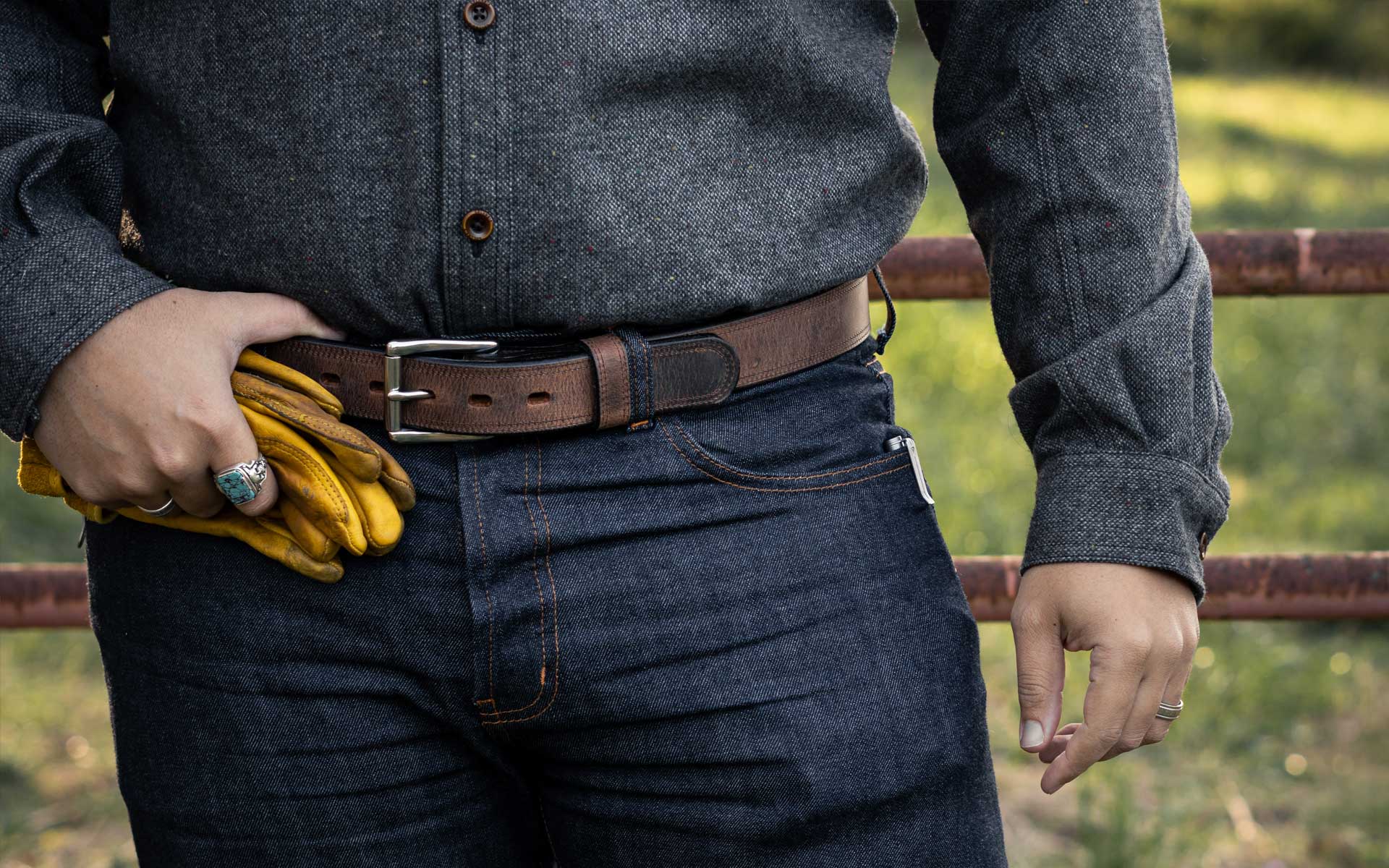 Hanks Rugged USA Made Leather Jean belts