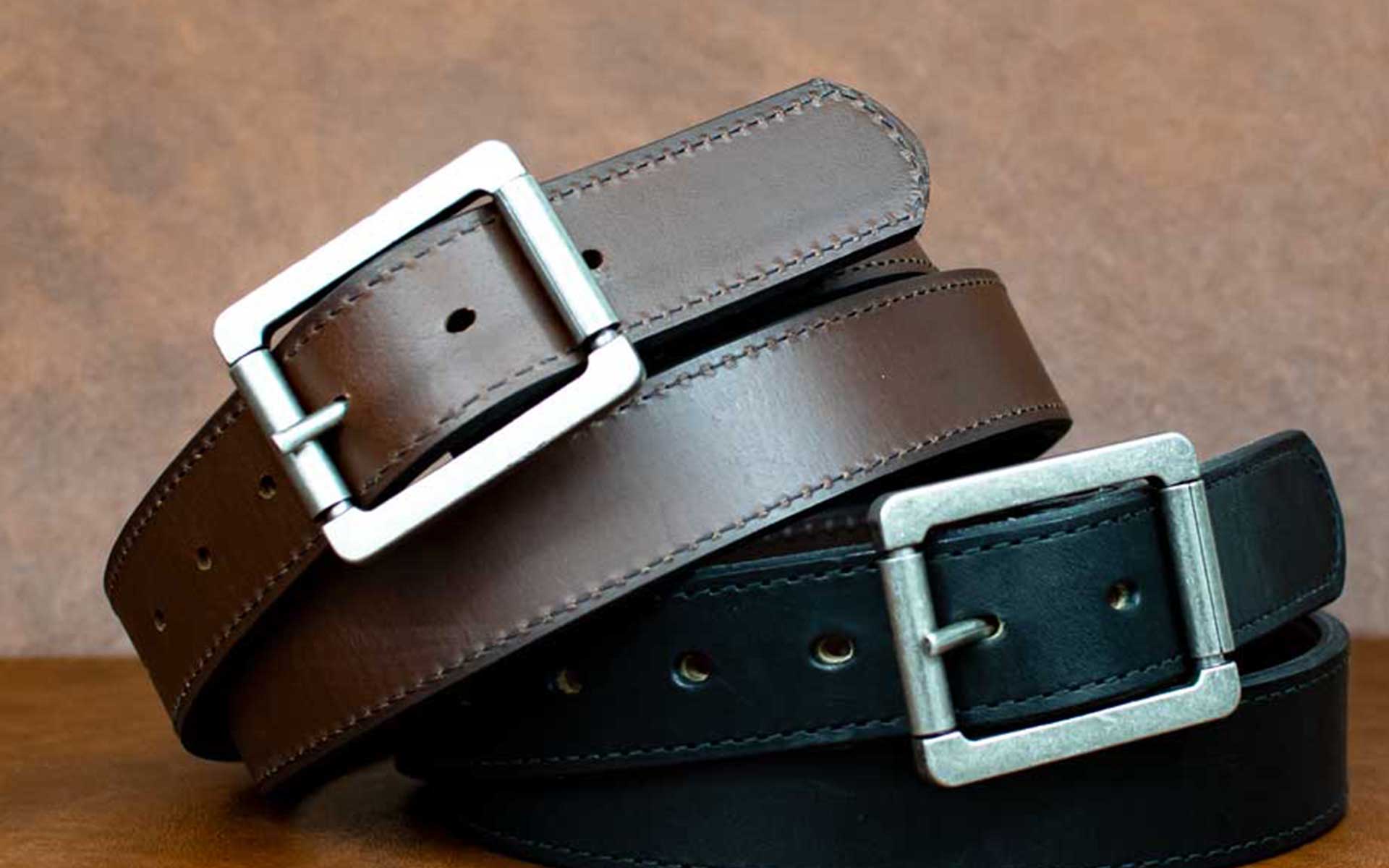 Hanks USA Made Full Grain Leather Reversible Belt