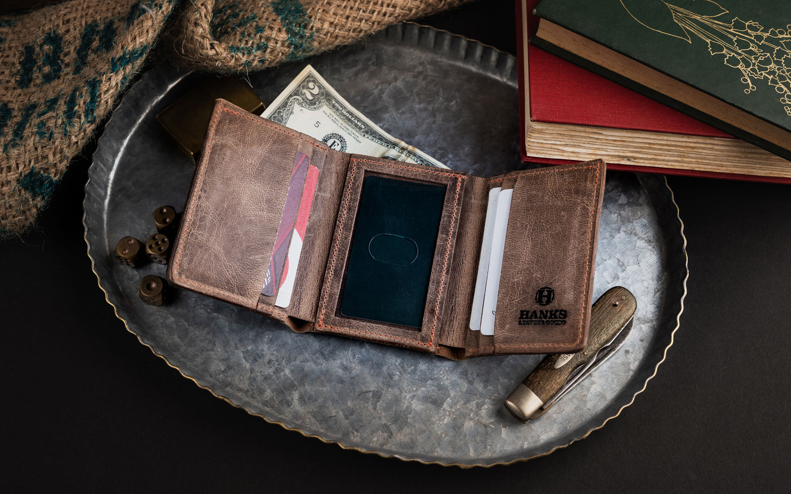 Hanks Leather Money Clip Wallet with Credit Card Holder