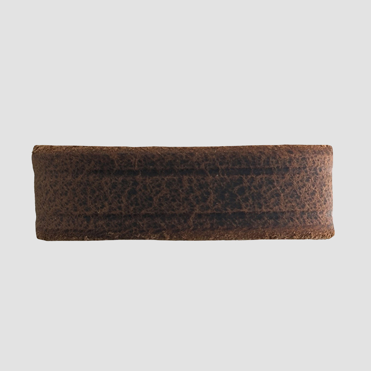 The Hanks Belts 1.5" Crazy Horse #9 Keeper is a wide, rustic brown leather ring with a textured, worn look—ideal for Crazy Horse or any classic 1.5" belt—shown on a plain white background.