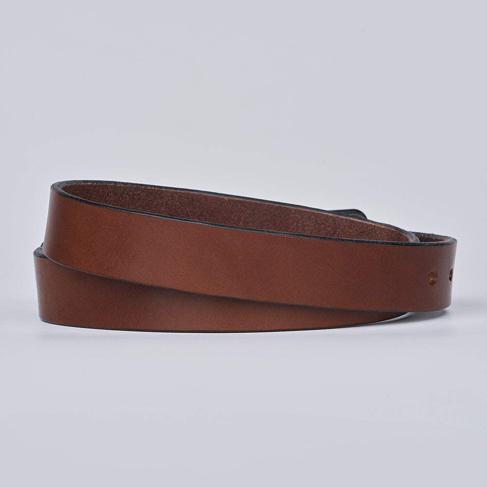 The Deputy by Hanks Belts is a coiled brown leather gun belt with a smooth finish, displayed on a plain white background and shown without a visible buckle.
