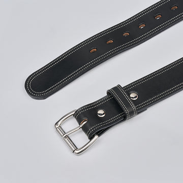 Premium Double Layer USA Made Vegetable Tanned Leather Belt 56 / Rich Oak