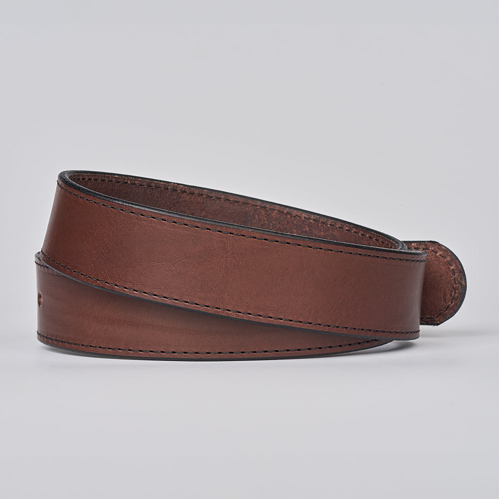 The Xtreme 1.75&quot; heavy duty leather belt by Hanks Belts, featuring black stitching, is displayed on a plain light gray background.