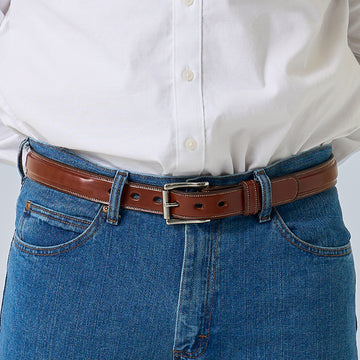 Hanks Belts Esquire Padded Leather Casual Belt 1 1/4" Wide USA Made 38 / Oak Hanks Belts Esquire Padded Leather Casual Belt 1 1/4" Wide USA Made 38 / Oak