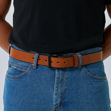 Mens Casual Leather Belt USA Made Hanks Belts - Main Image