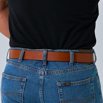 Genuine Full Grain Leather Belt for Jeans Pants with Matte Buckle Wrangler Men main image 4