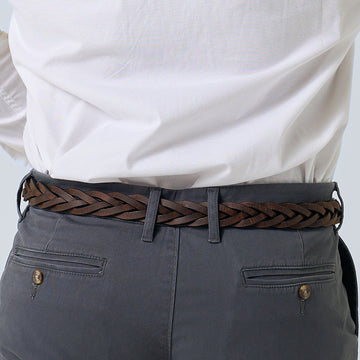 Men's Braided Leather Belt - Hanks Belts