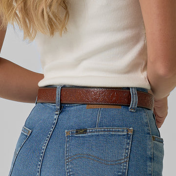 Hanks USA Made Women's Leather 1.25" Premium Embossed Belt | Floral MED / Black Hanks USA Made Women's Leather 1.25" Premium Embossed Belt | Floral MED / Black
