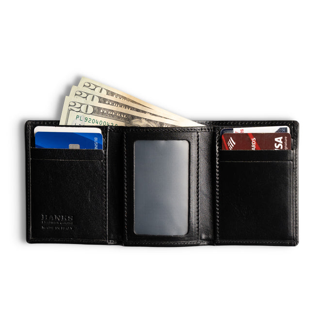 Trifold Wallet w ID Window - Black