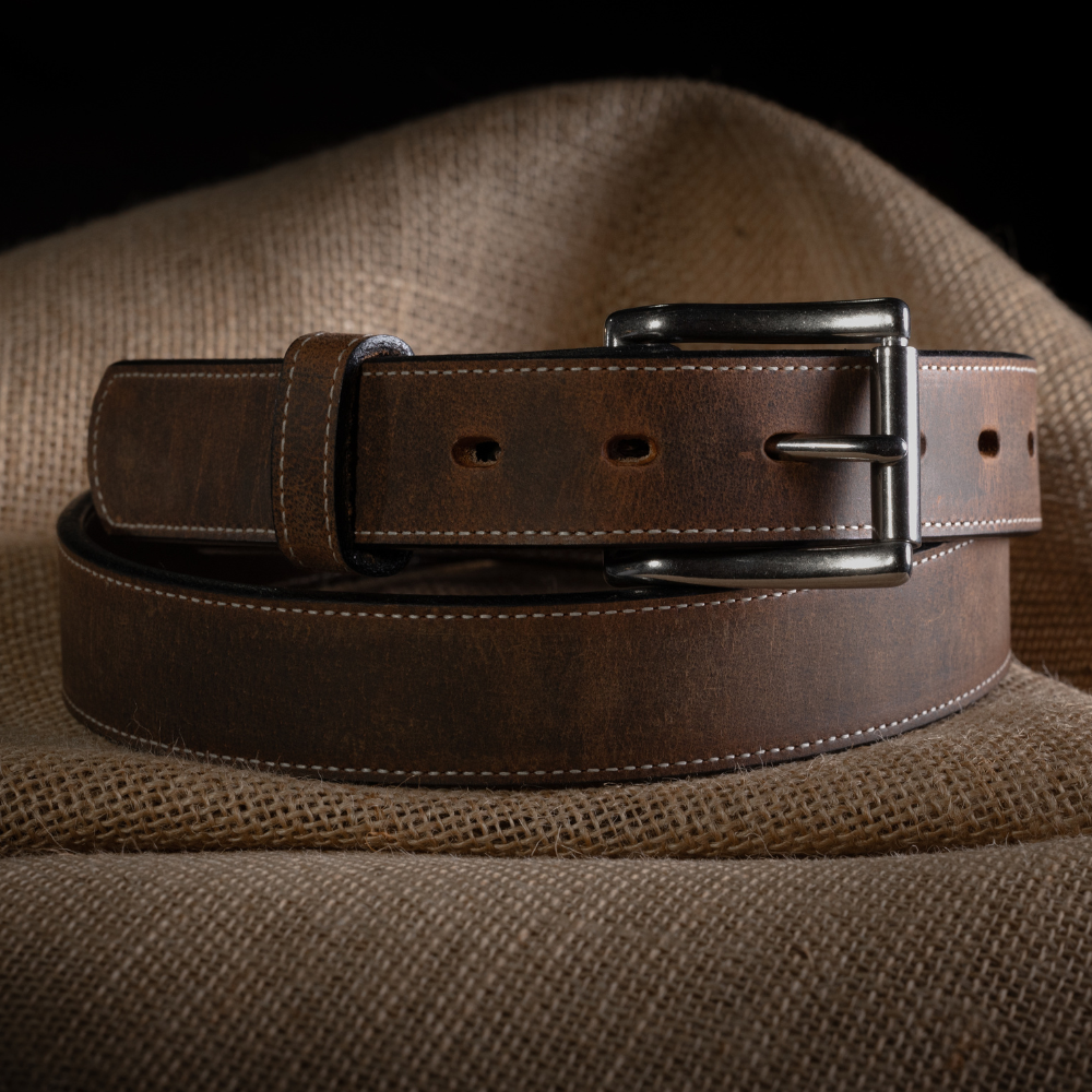 Wyoming Bison Belt 1.25&quot; Wide in Brown