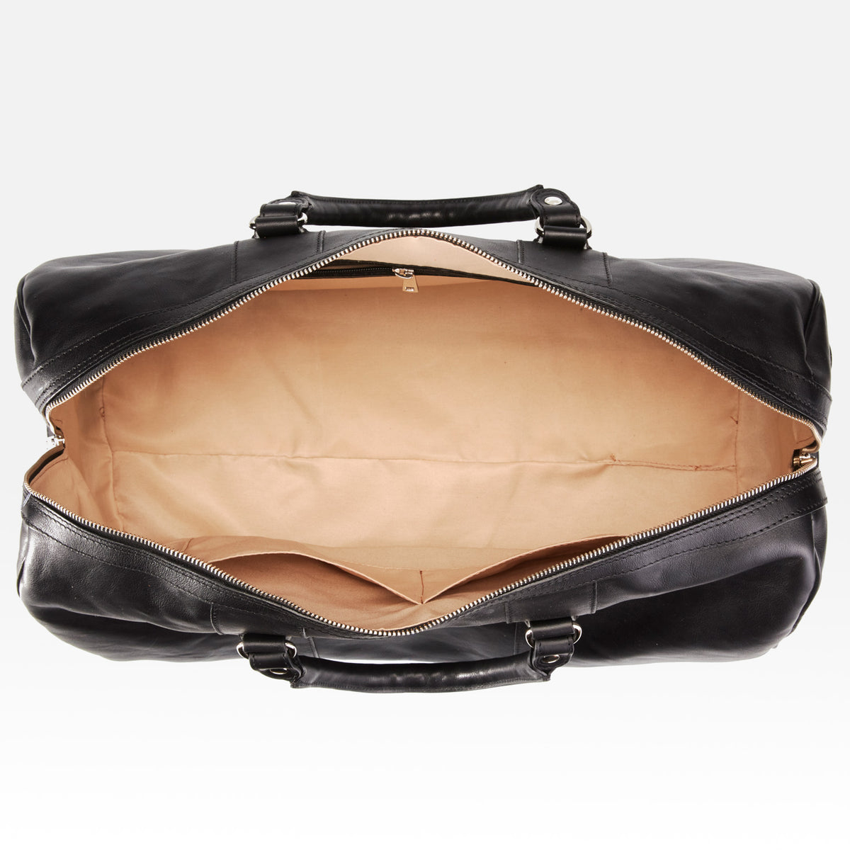 Leather Duffel Bag with Handles and Shoulder Strap