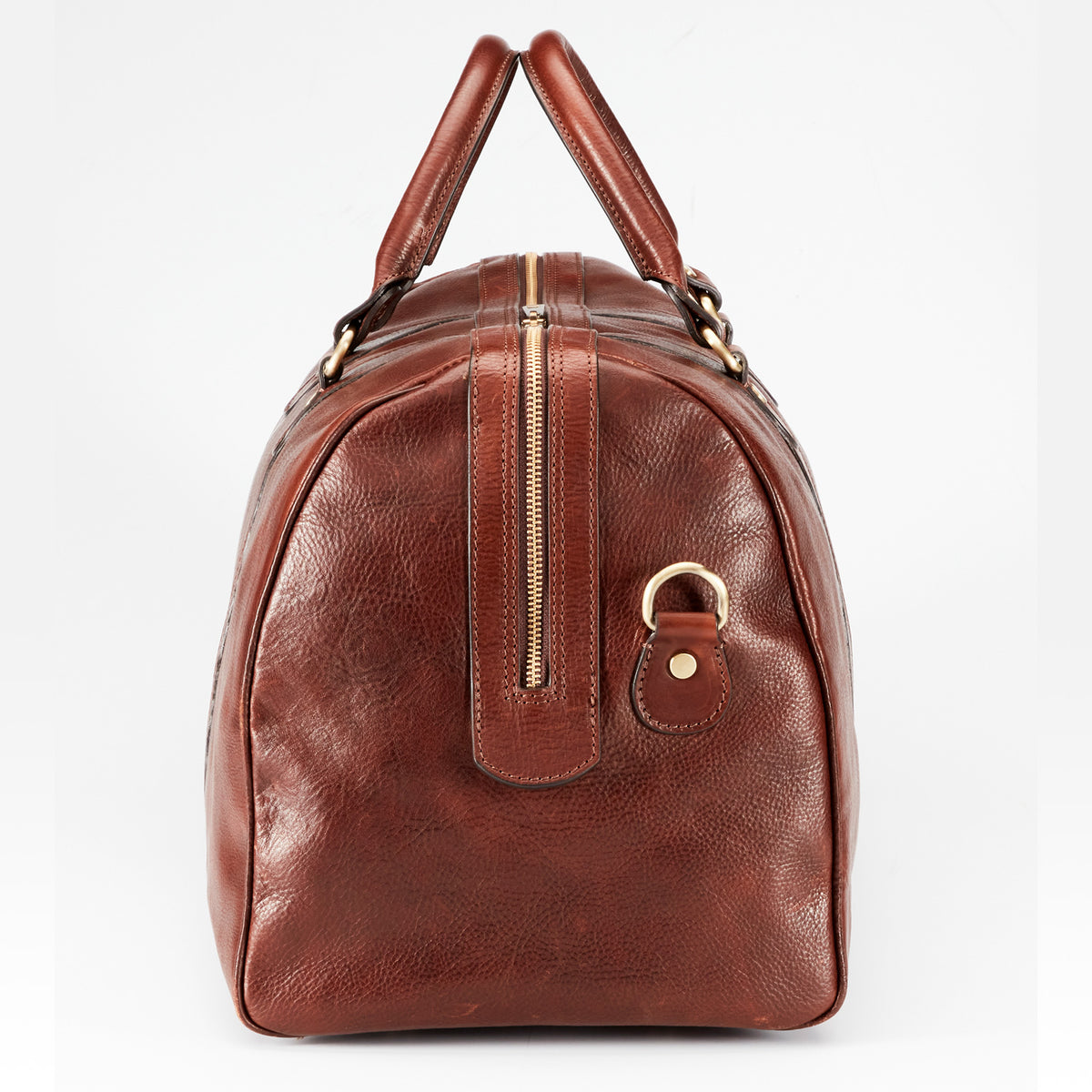 Leather Duffel Bag with Handles and Shoulder Strap