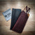 Black and Brown Eyglass Bison Leather Cases shown with Cleaning Cloth