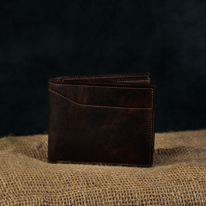 Stonewood Brown Champlain Bifold Wallet on Burlap