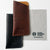 Black and Brown Eyglass Bison Leather Cases shown with Cleaning Cloth