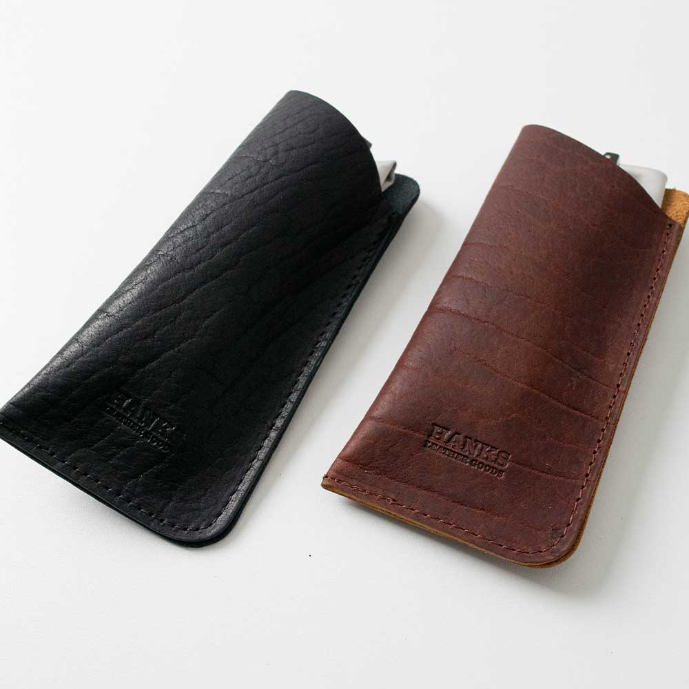 Bison Leather Eyeglass Case Hanks Belts