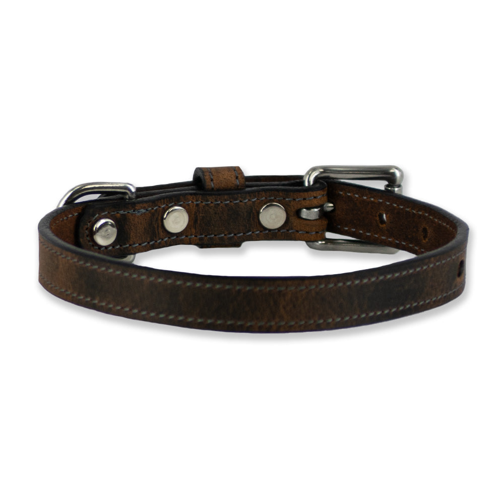 Handmade 'Bad To The Bone' Adjustable Dog Collar – 1" Or 5/8" Wide – Made In USA
