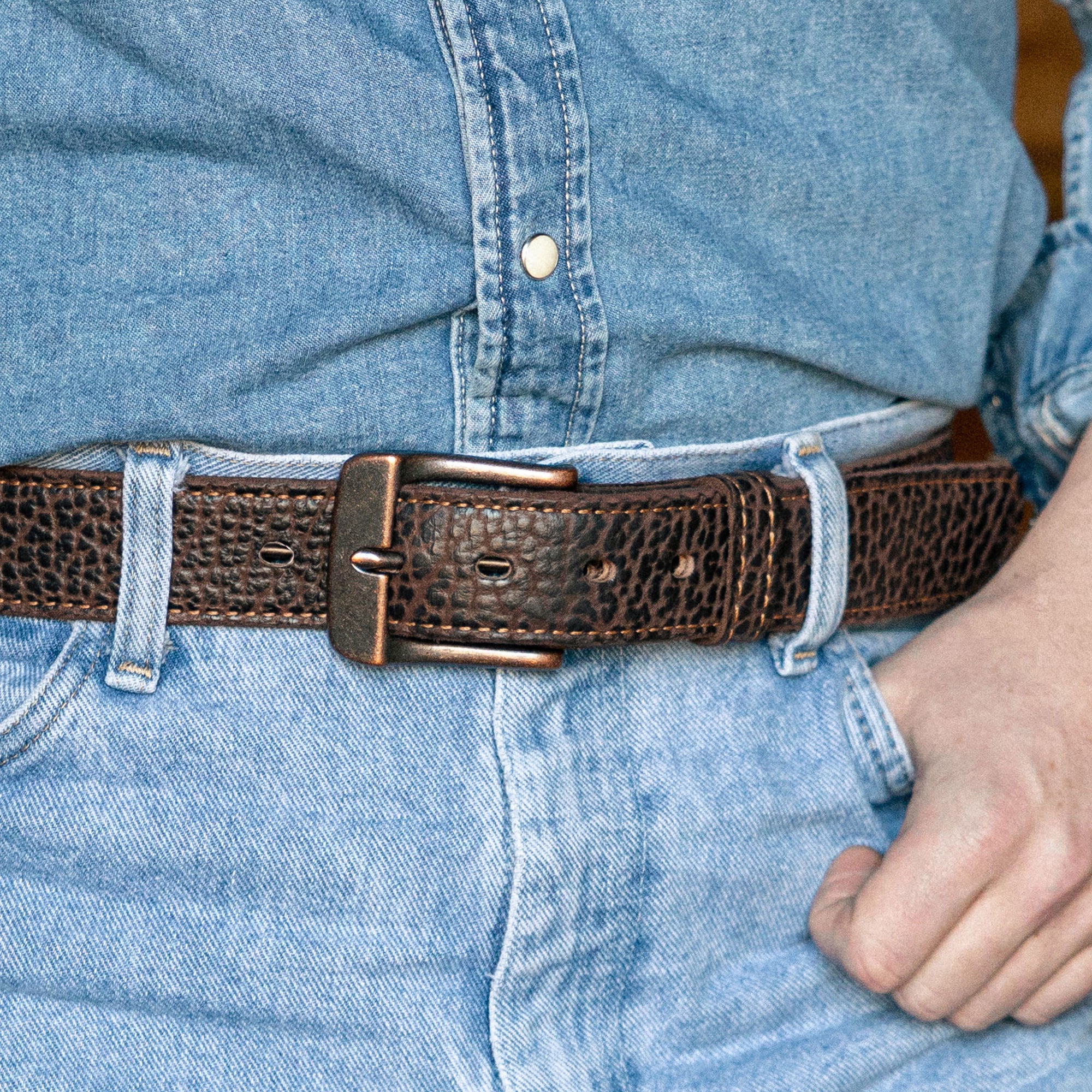 The Yellowstone Bison Leather Belt | Made to Last - Hanks Belts