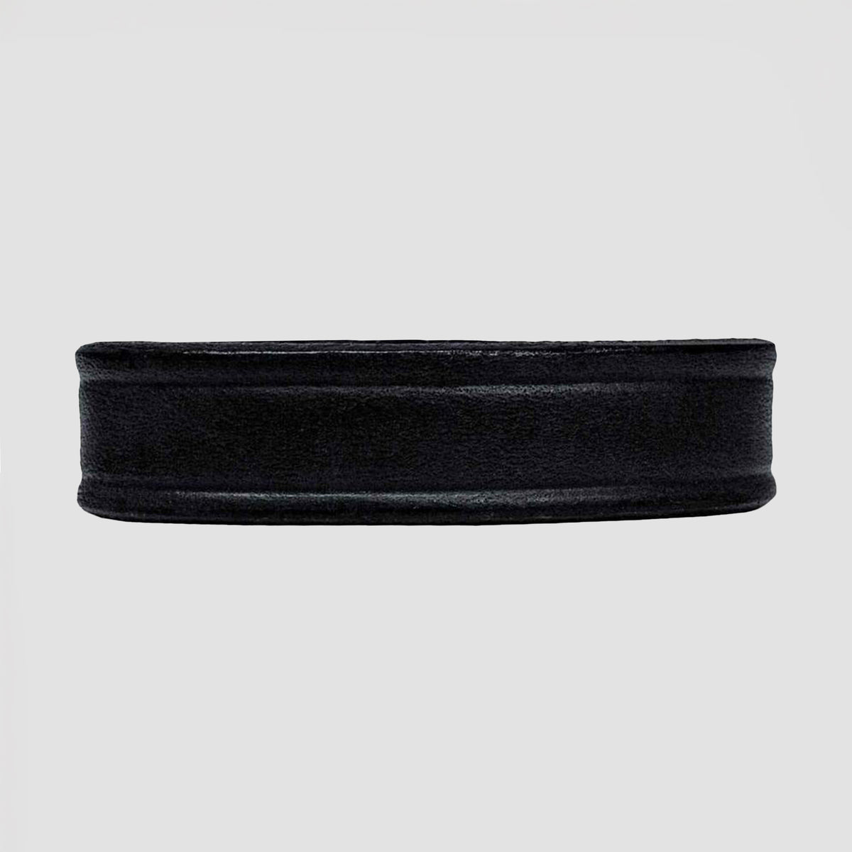 A black velvet choker necklace is displayed on a plain light grey background next to the Hanks Belts 1.75" Smooth #1 Keeper.