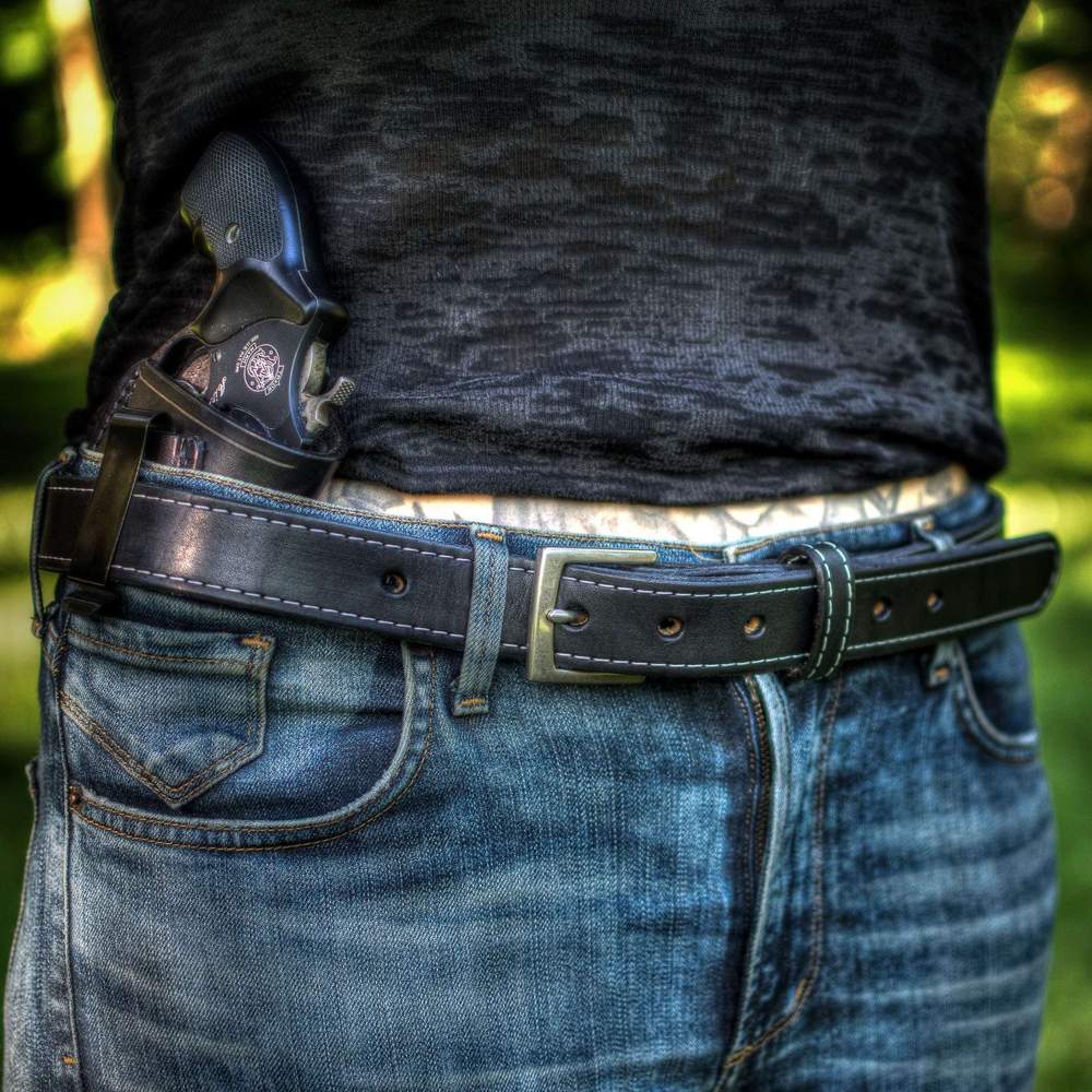 Women&#39;s Bonnie CCW Gun Belt - Black White Stitching