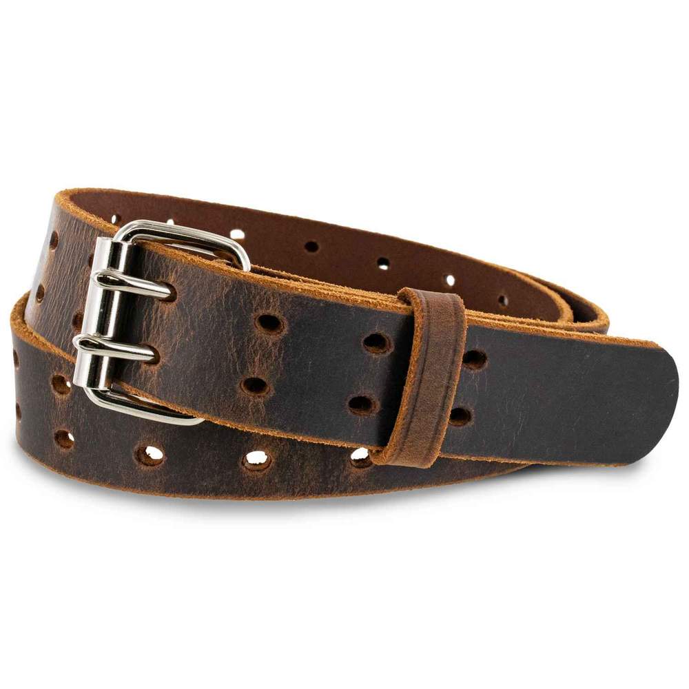 The Woodstock Double Prong Retro Style Jean Belt Holes Entire Length - 1.5"