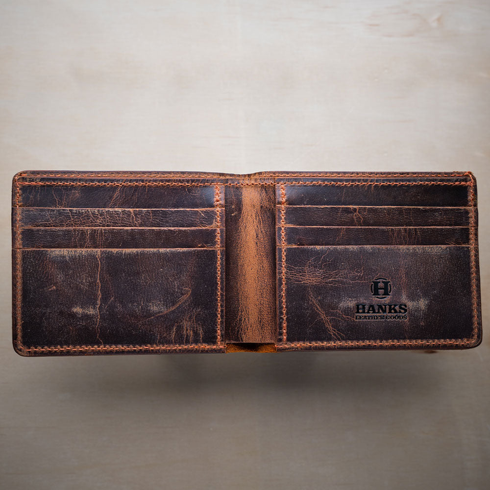 Mens Leather Wallets - Hanks Leather Wallet - Hanks Belts