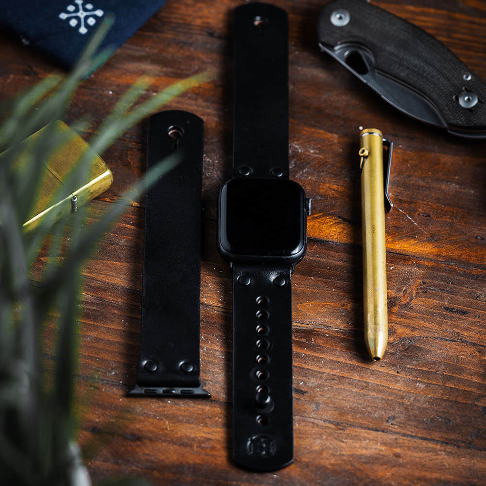 Brown Apple watch band in leather