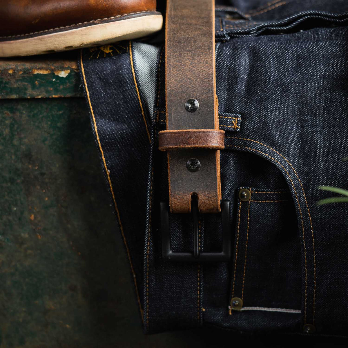 Crazy Horse Leather Jean Belt