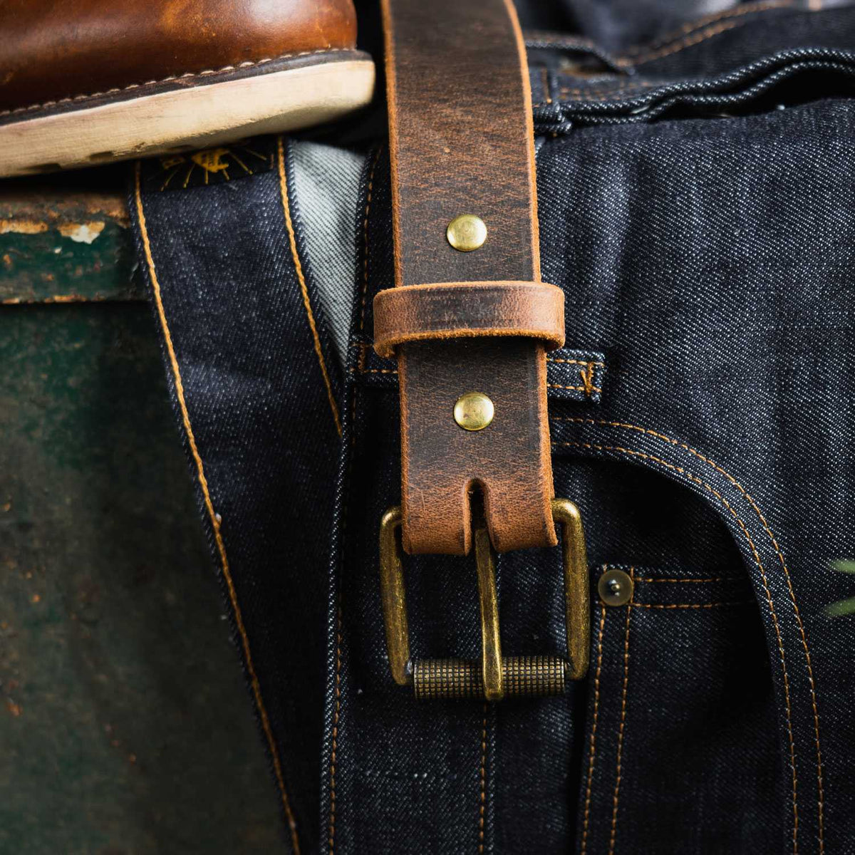 Crazy Horse Leather Jean Belt