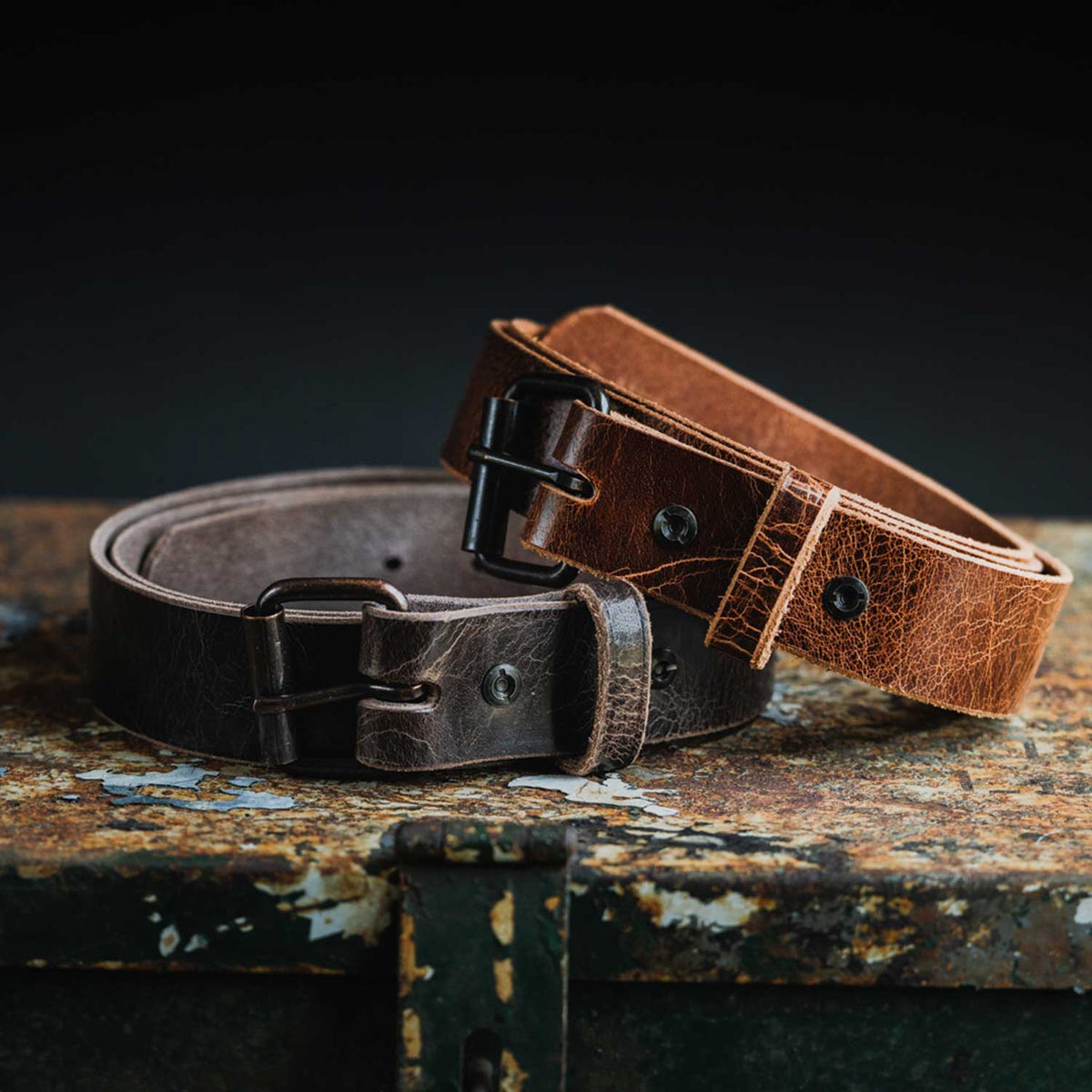 The Rustic Glazed Leather Jean Belt - 1.5&quot;