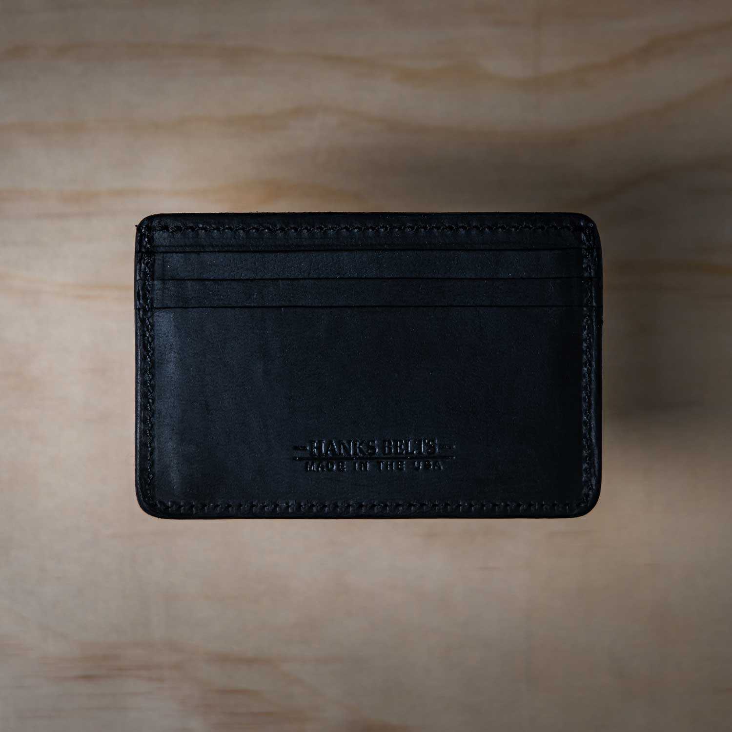 Check Money Clip Card Case in Navy - Men