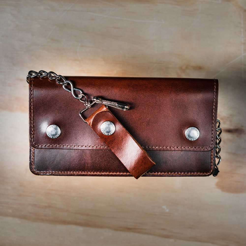 Handmade Mens Chain Biker Wallet Cool billfold Leather Wallet Men