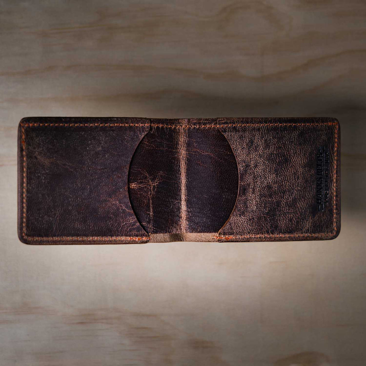 Hanks Slim Bi-fold Wallet in Vintage Brown