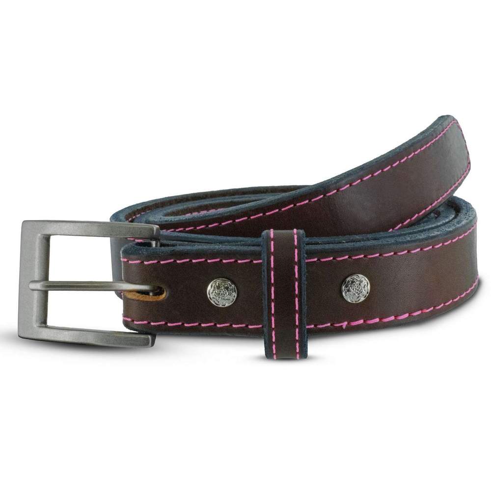 Women&#39;s CCW Gun Belt - Brown Pink Stitching